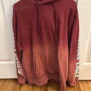 American Eagle Outfitters Men's Red Gradient Hoodie